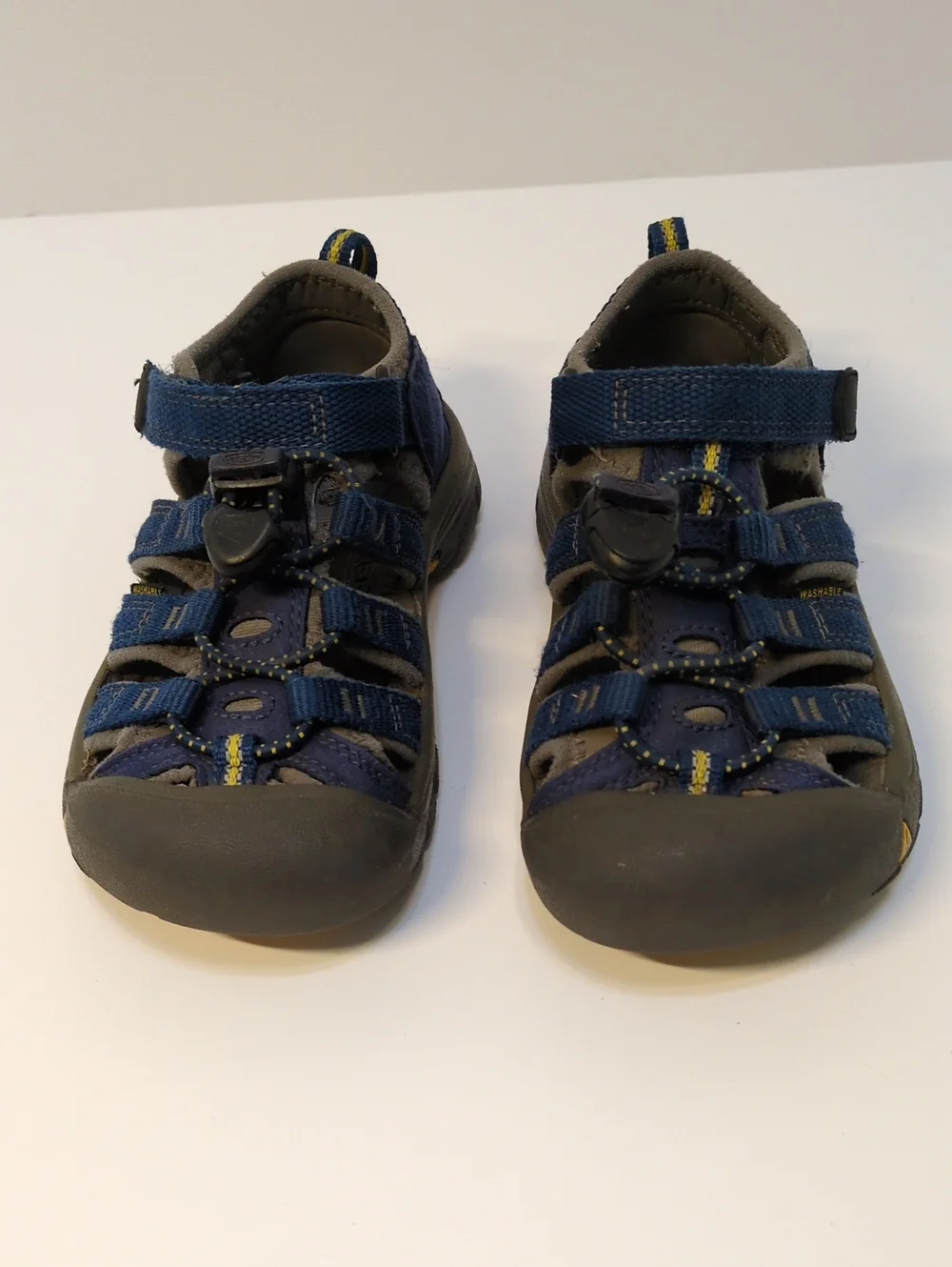 KEEN Newport H2 Waterproof Sandals Navy Blue Yellow Kids Toddler Size 11 US